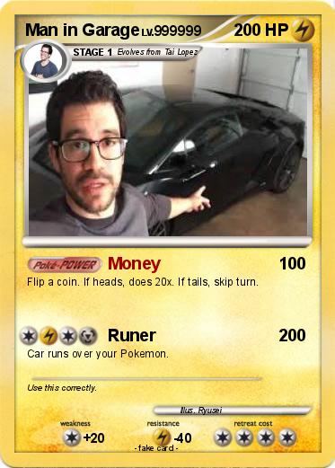 Pokemon Man in Garage