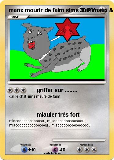 Pokemon manx mourir de faim sims 3 animaux & cie 3DS