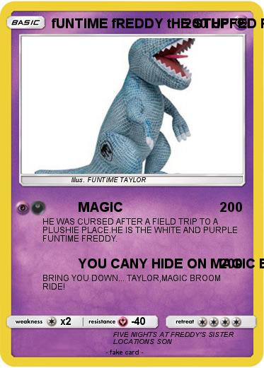 Pokemon fUNTIME fREDDY tHE STUFFED RAPTOR