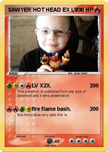 Pokemon SAWYER`HOT HEAD EX LV X