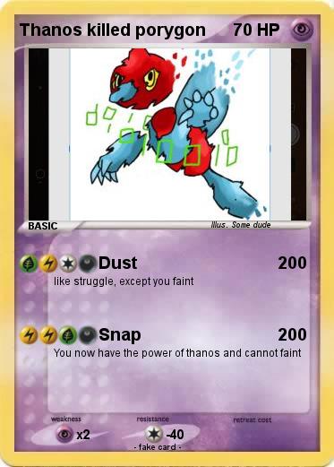 Pokemon Thanos killed porygon