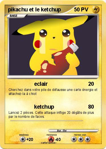 Pokemon pikachu et le ketchup