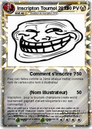 Pokemon Inscripton Tournoi 2013