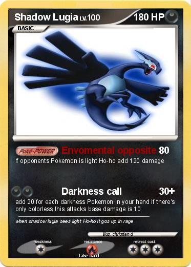 Pokemon Shadow Lugia