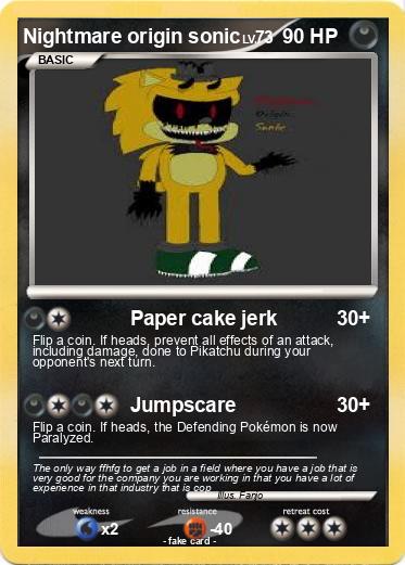 Pokemon Nightmare origin sonic