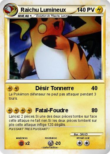 Pokemon Raichu Lumineux