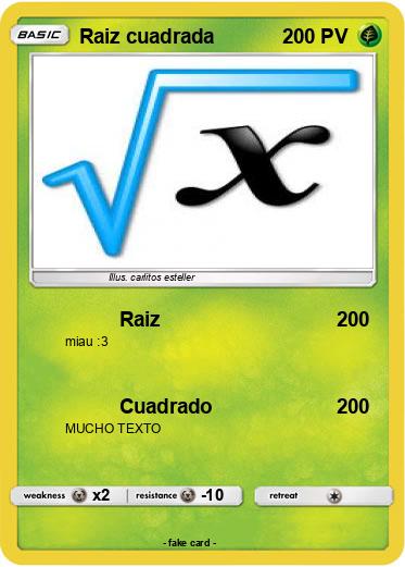 Pokemon Raiz cuadrada