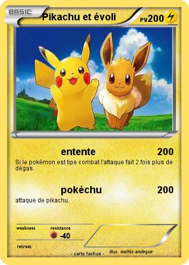 Pokemon Pikachu et évoli
