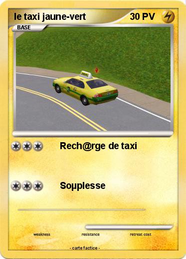Pokemon le taxi jaune-vert