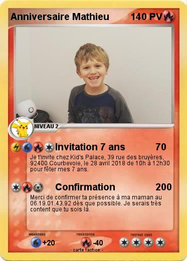 Pokemon Anniversaire Mathieu