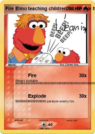 Pokemon Fire Elmo teaching children too be like him