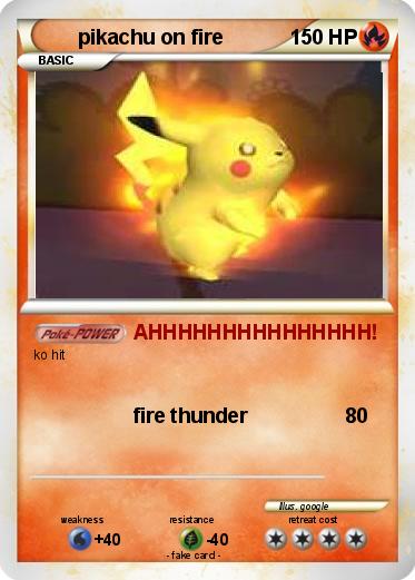 Pokemon pikachu on fire