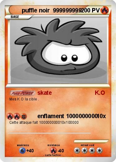 Pokemon puffle noir  999999999