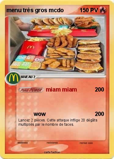 Pokemon menu très gros mcdo