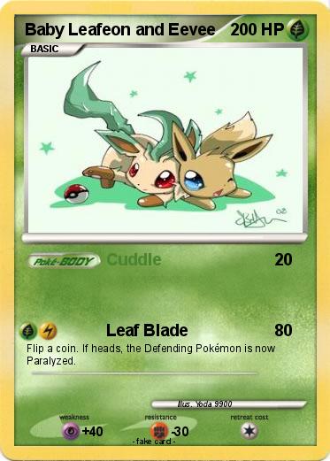 Pokemon Baby Leafeon and Eevee