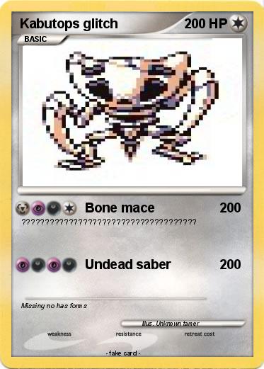 Pokemon Kabutops glitch