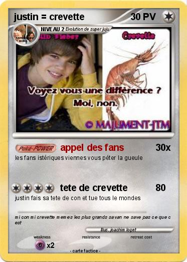 Pokemon justin = crevette