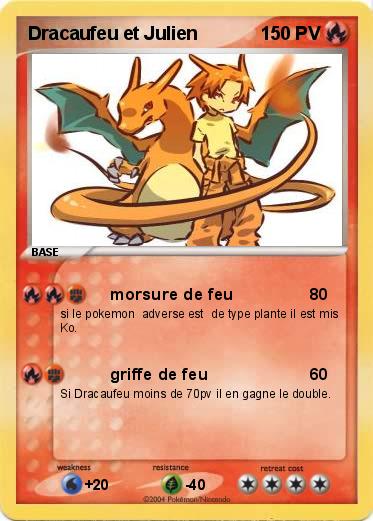 Pokemon Dracaufeu et Julien