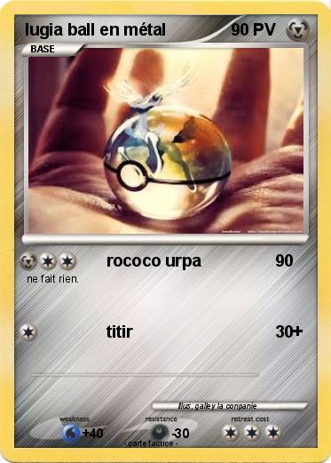 Pokemon lugia ball en métal