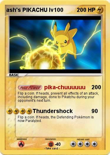 Pokemon ash's PIKACHU lv100
