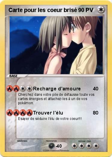 Pokemon Carte pour les coeur brisé
