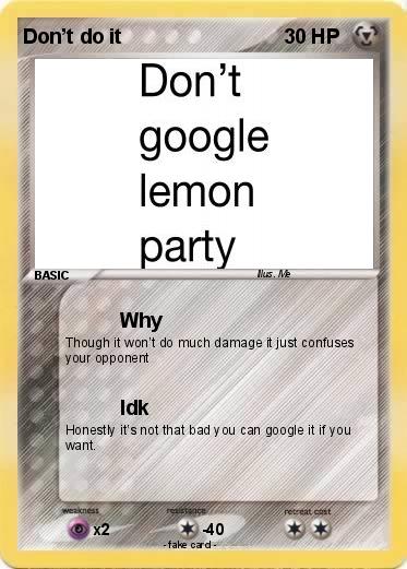 Pokemon Don’t do it
