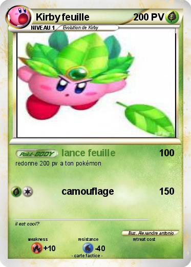 Pokemon Kirby feuille