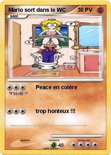 Pokemon Mario sort dans le WC