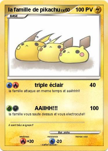Pokemon la famille de pikachu