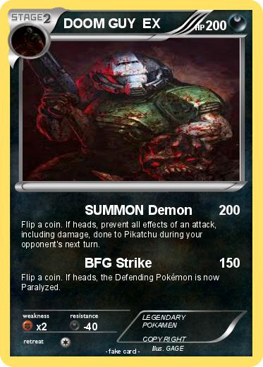 Pokémon Doom Guy Ex Summon Demon My Pokemon Card