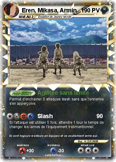 Pokemon Eren, Mikasa, Armin