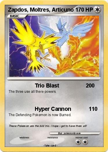 Pokemon Zapdos, Moltres, Articuno