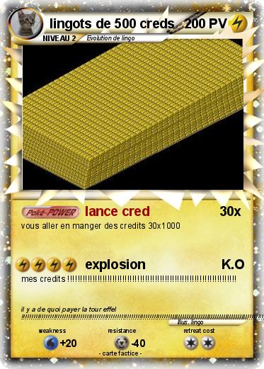 Pokemon lingots de 500 creds