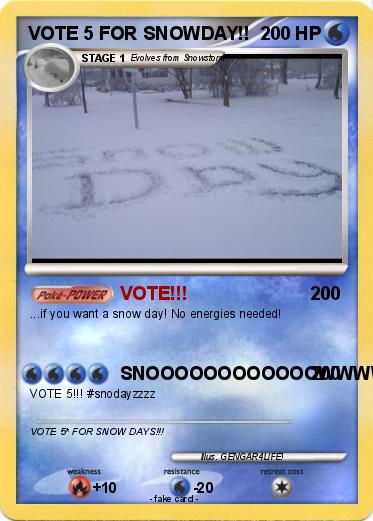 Pokemon VOTE 5 FOR SNOWDAY!!