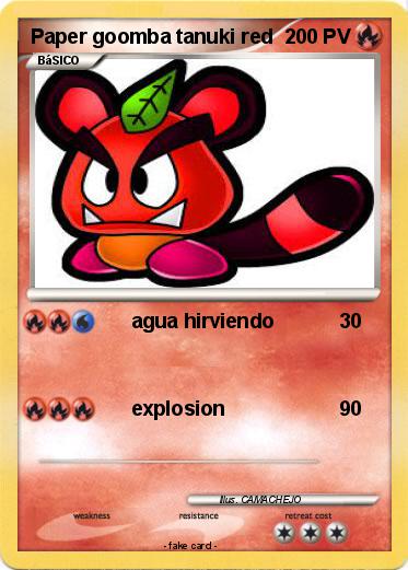 Pokemon Paper goomba tanuki red