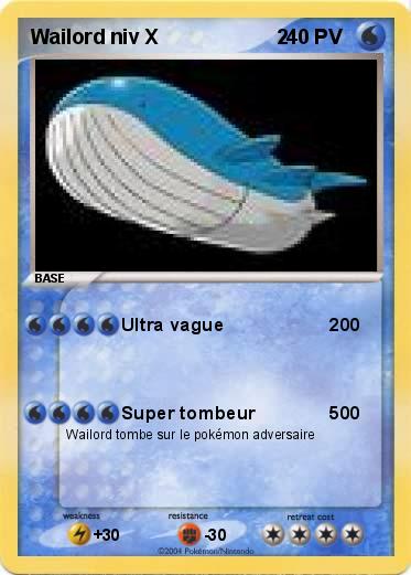 Pokemon Wailord niv X                     2