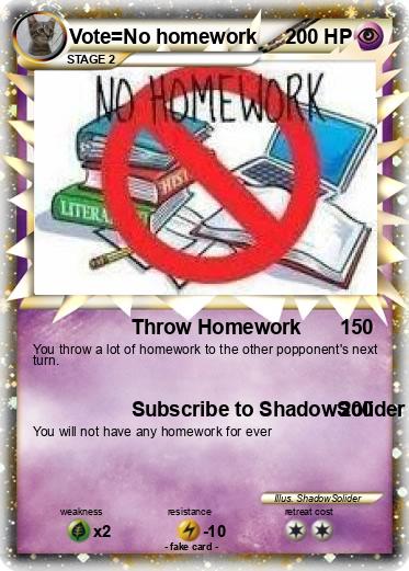 Pokemon Vote=No homework