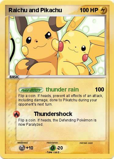 Pokemon Raichu and Pikachu