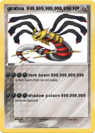 Pokemon giratina  999,999,999,999,9