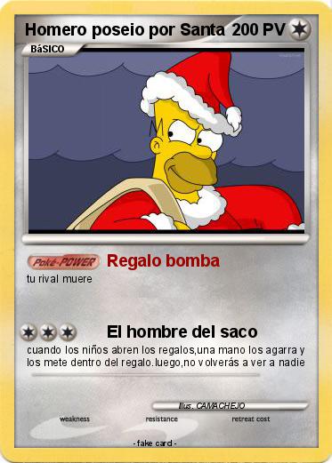 Pokemon Homero poseio por Santa