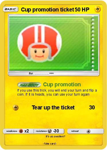 Pokemon Cup promotion ticket