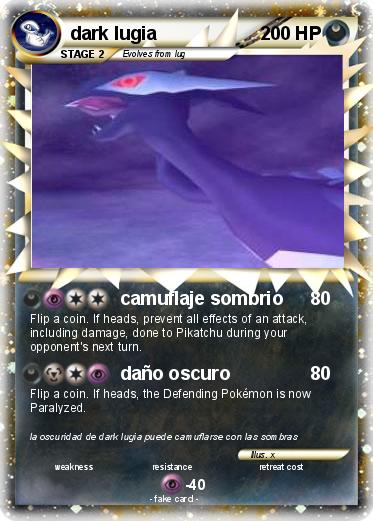 Pokemon dark lugia