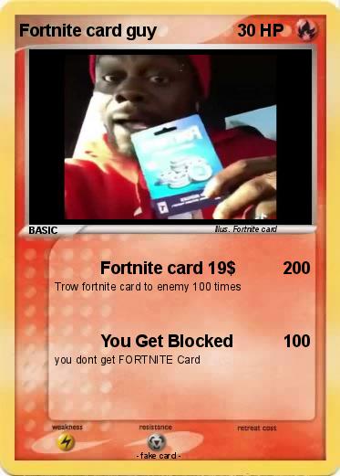 Pokemon Fortnite card guy