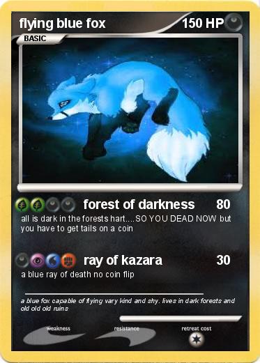 Pokémon flying blue fox - forest of darkness - My Pokemon Card