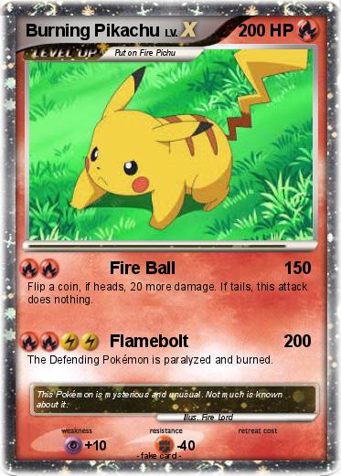 Pokemon Burning Pikachu