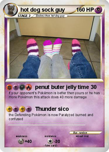 Pokemon hot dog sock guy
