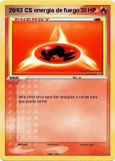 Pokemon 20/63 CS energía de fuego