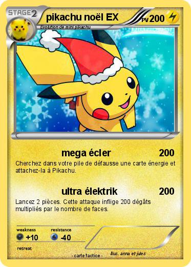 Pokemon pikachu noël EX