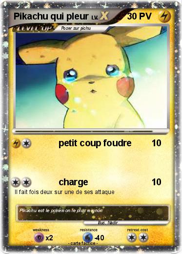 Pokemon Pikachu qui pleur
